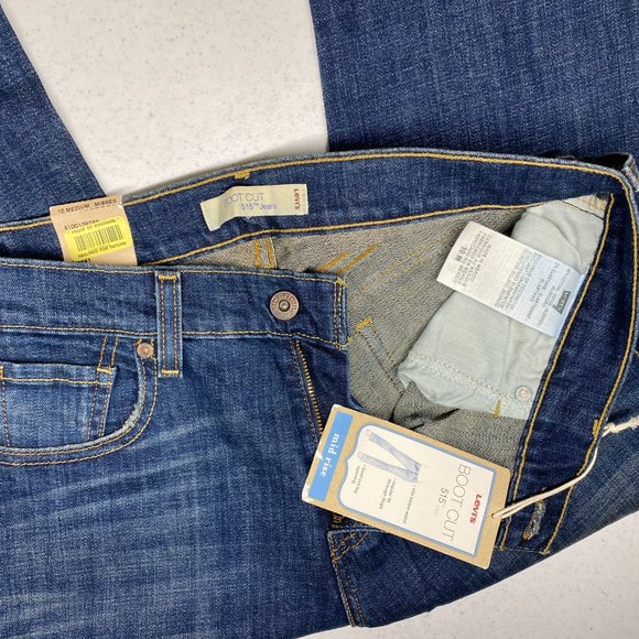 Vintage Levis 515 Boot Cut Womens Jeans Button Flap Pockets Dark Wash Sz 10M NWT - Picture 8 of 12